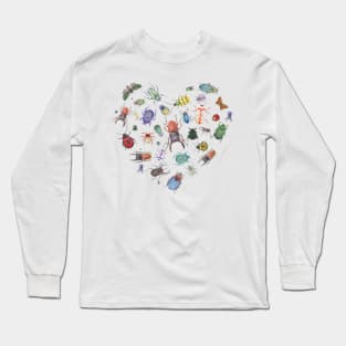 beautiful Beetle Heart, Entomology student, Insect lover Bug Long Sleeve T-Shirt